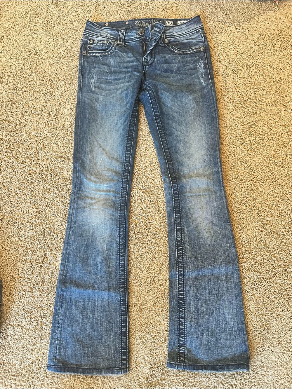 Miss Me Distressed Blue Flare Jeans